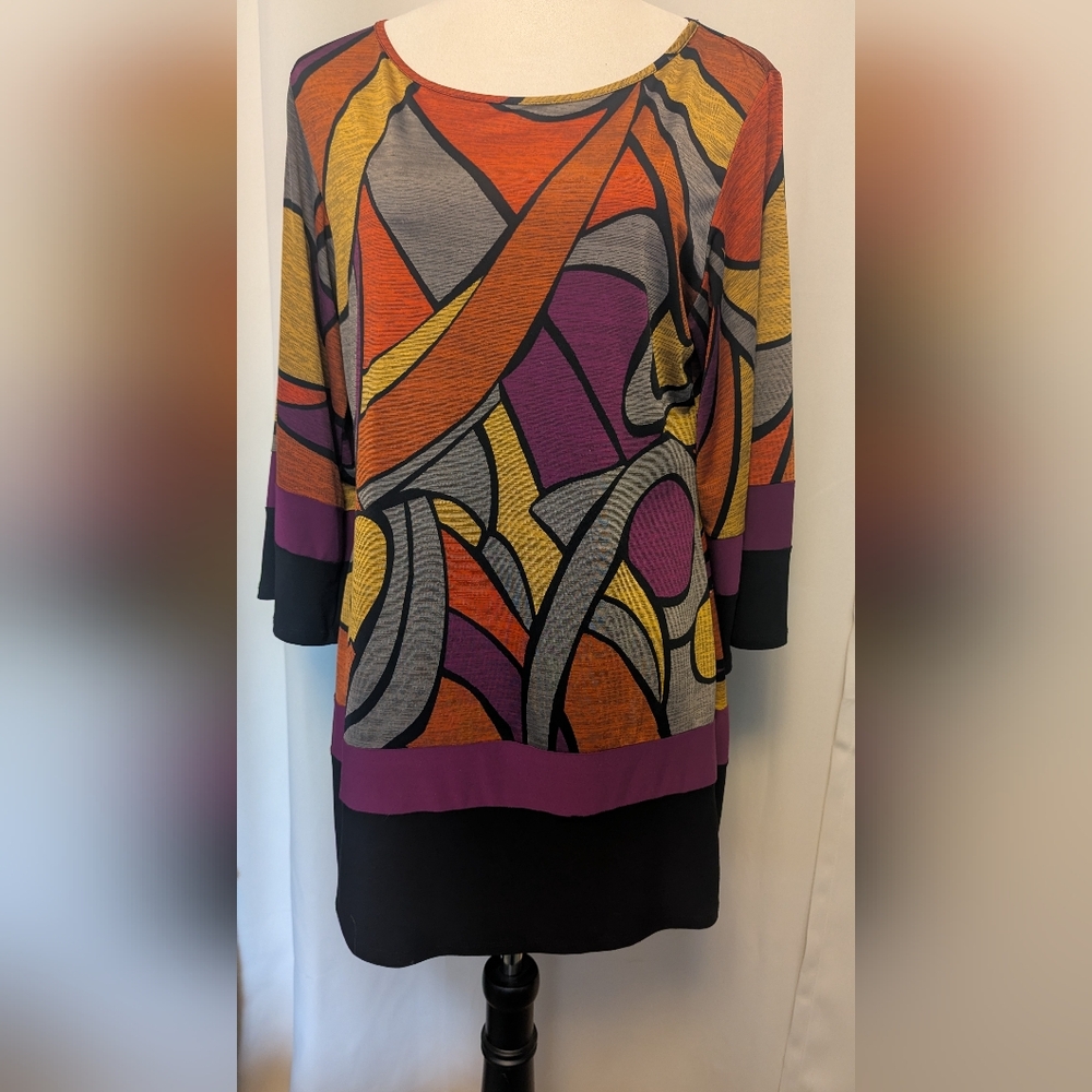 Coco Bianco Art Print Tunic Dress, Size M